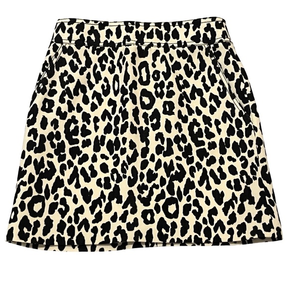 Akris Punto Leopard Print Wool And Silk Mini Skirt - Size 6 - Picture 1 of 7